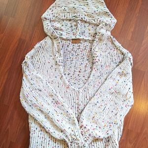 POL confetti cable knit sweater